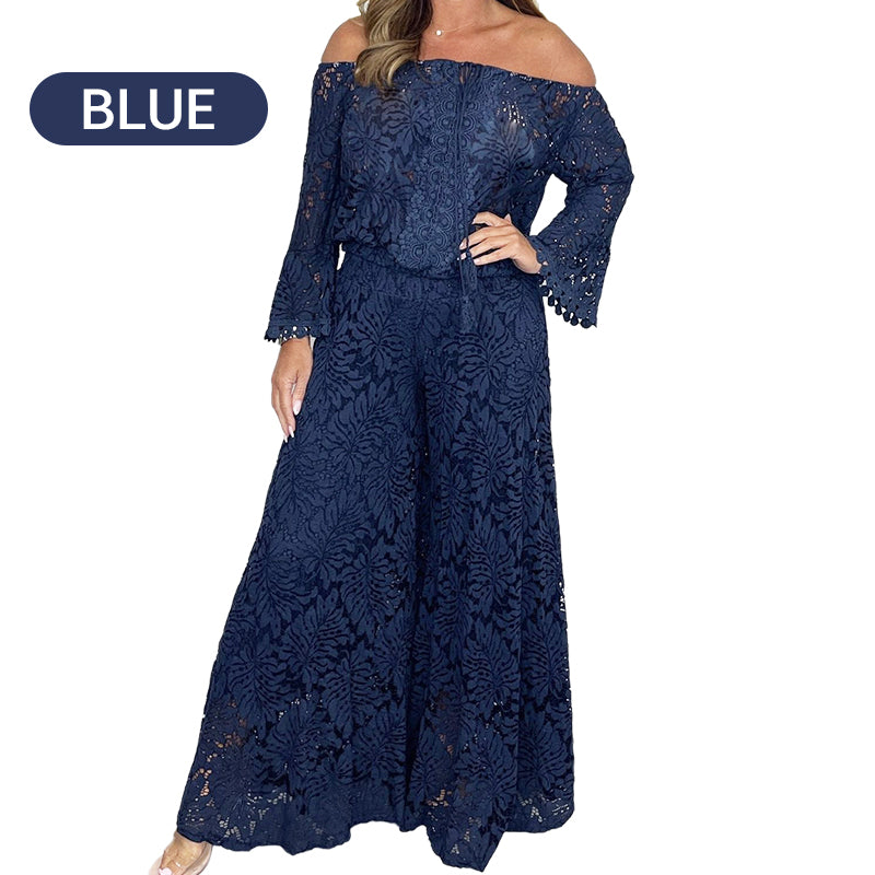 Stella - Lace Co-ord Set with Wide-Leg Pants