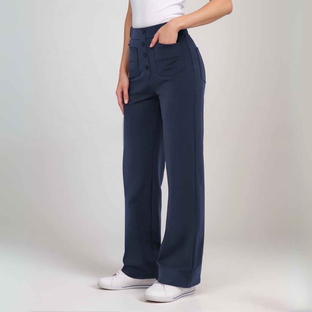 Evelyn | Elastic pants with a high waist.
