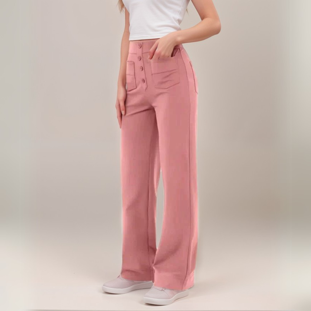 Evelyn | Elastic pants with a high waist.