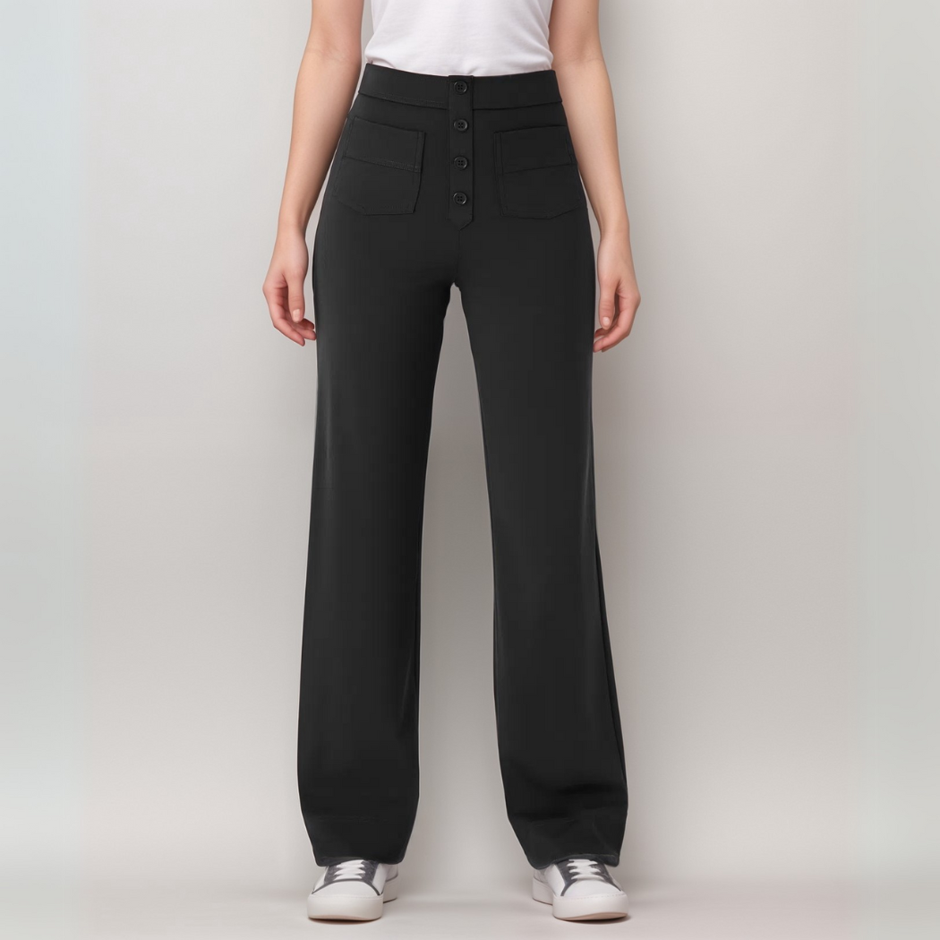 Evelyn | Elastic pants with a high waist.