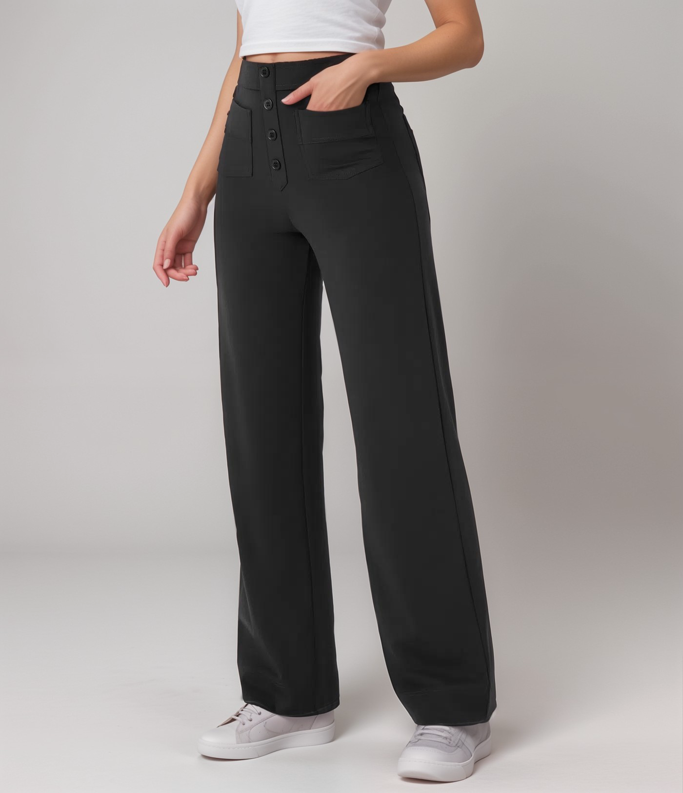 Evelyn | Elastic pants with a high waist.