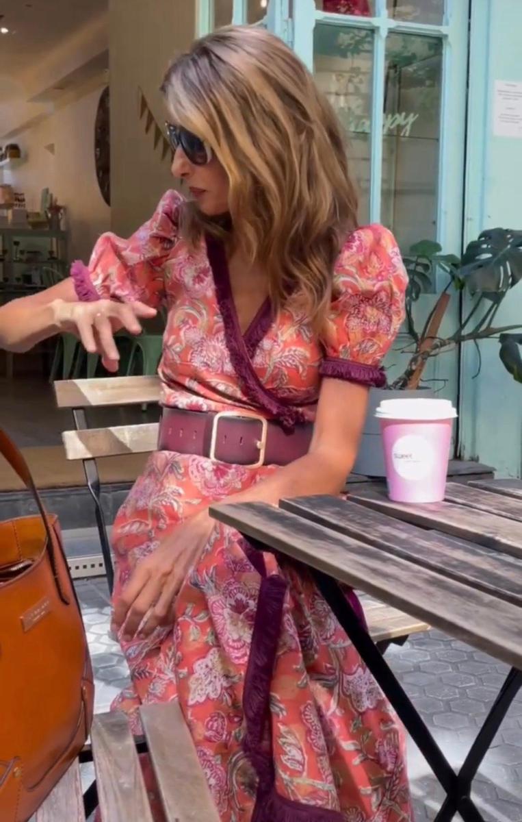 Jane | Elegant Pink Maxi Dress with Short Sleeves