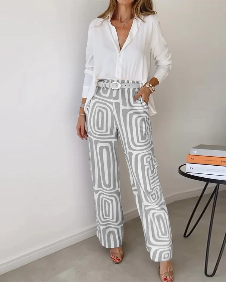 Sammy | Stylish Trousers Set – Includes Blouse and Belt
