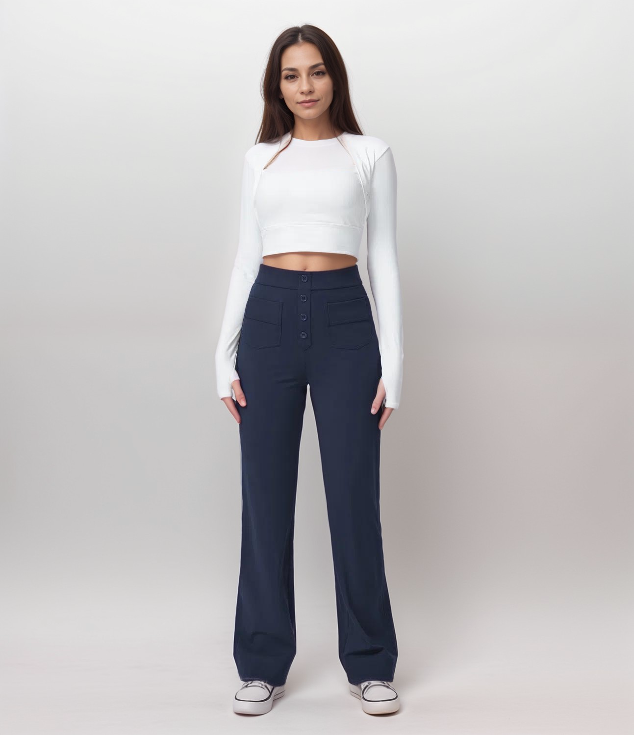 Evelyn | Elastic pants with a high waist.