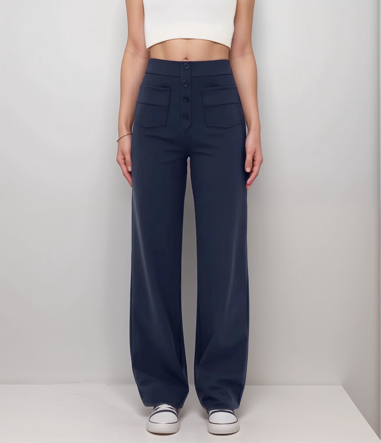 Evelyn | Elastic pants with a high waist.