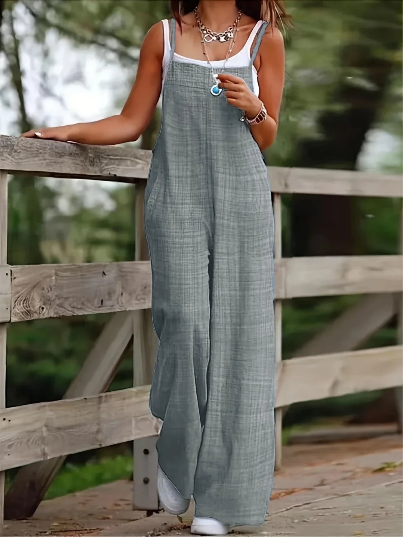 Angel | Relaxed Wide-Leg Overalls Featuring Pockets