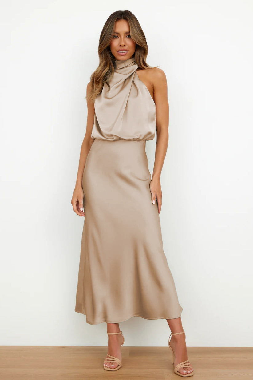 Scarlett | Elegant Long Satin Dress