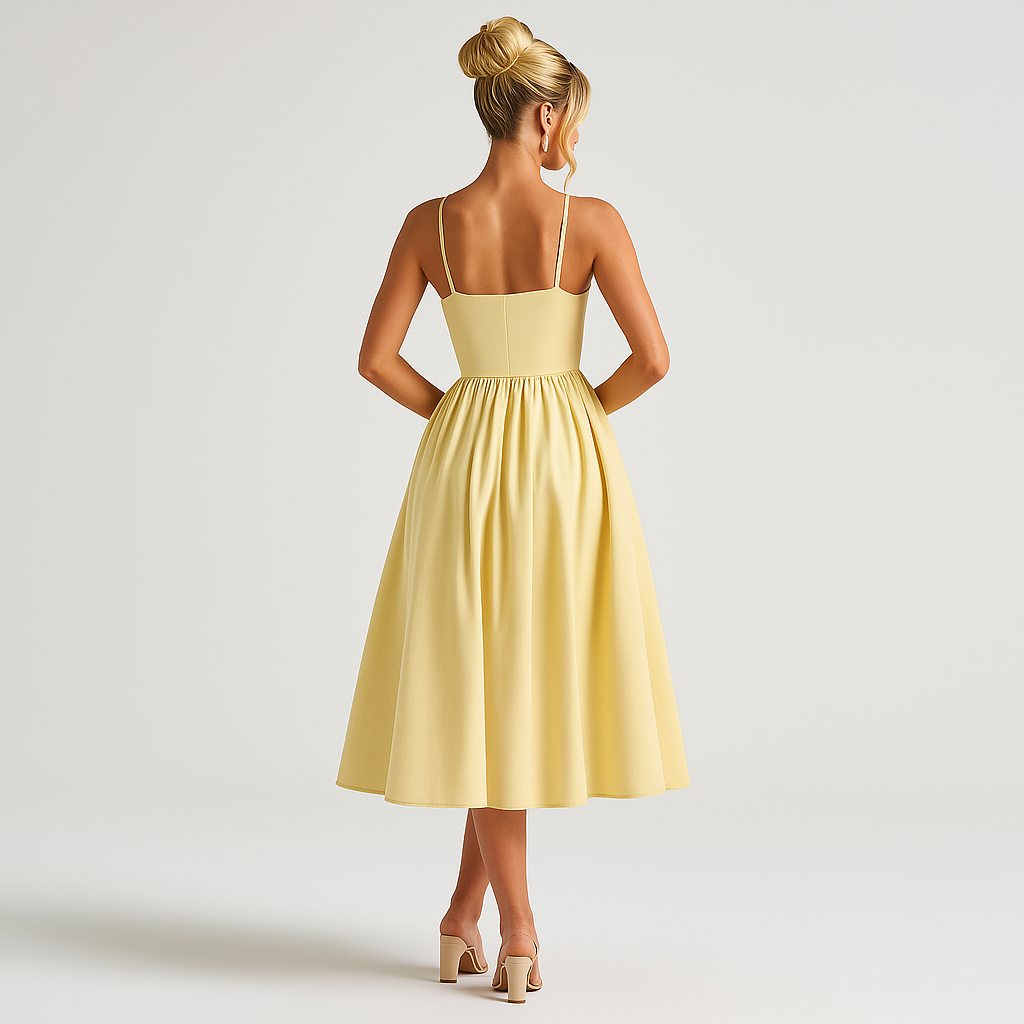 Madison | Midi Dress - Lemon