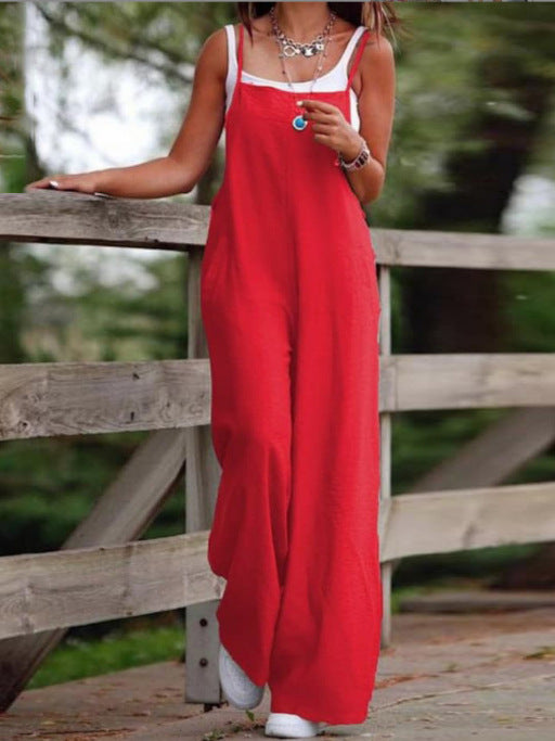 Angel | Relaxed Wide-Leg Overalls Featuring Pockets