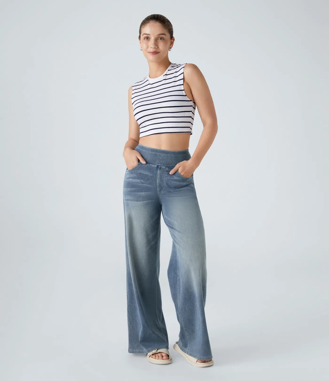Ava | Elastic high-waisted jeans