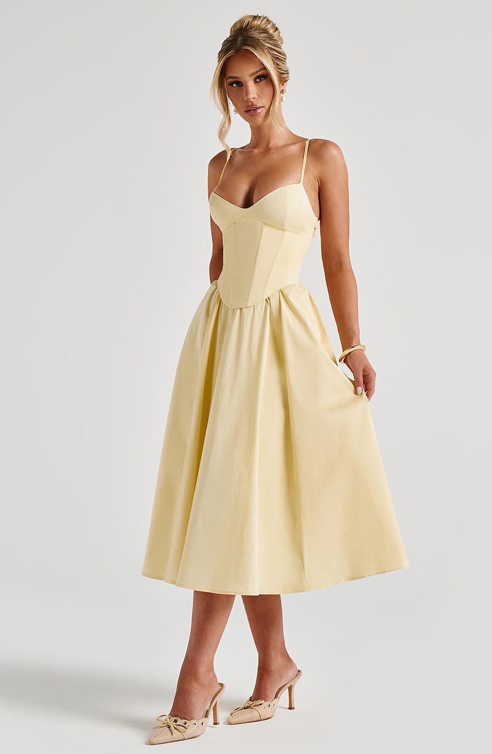 Madison | Midi Dress - Lemon