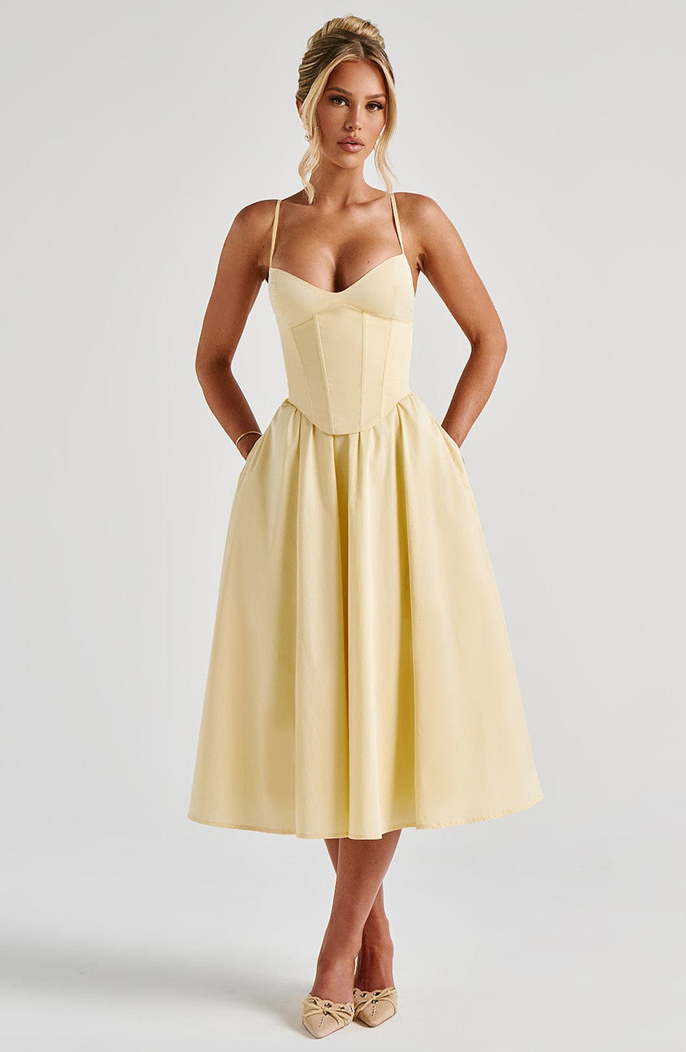 Madison | Midi Dress - Lemon