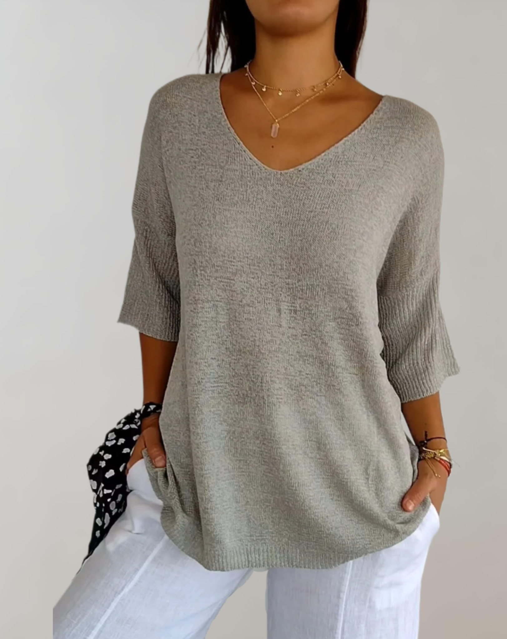 Margot - Knitted V-Neck Top