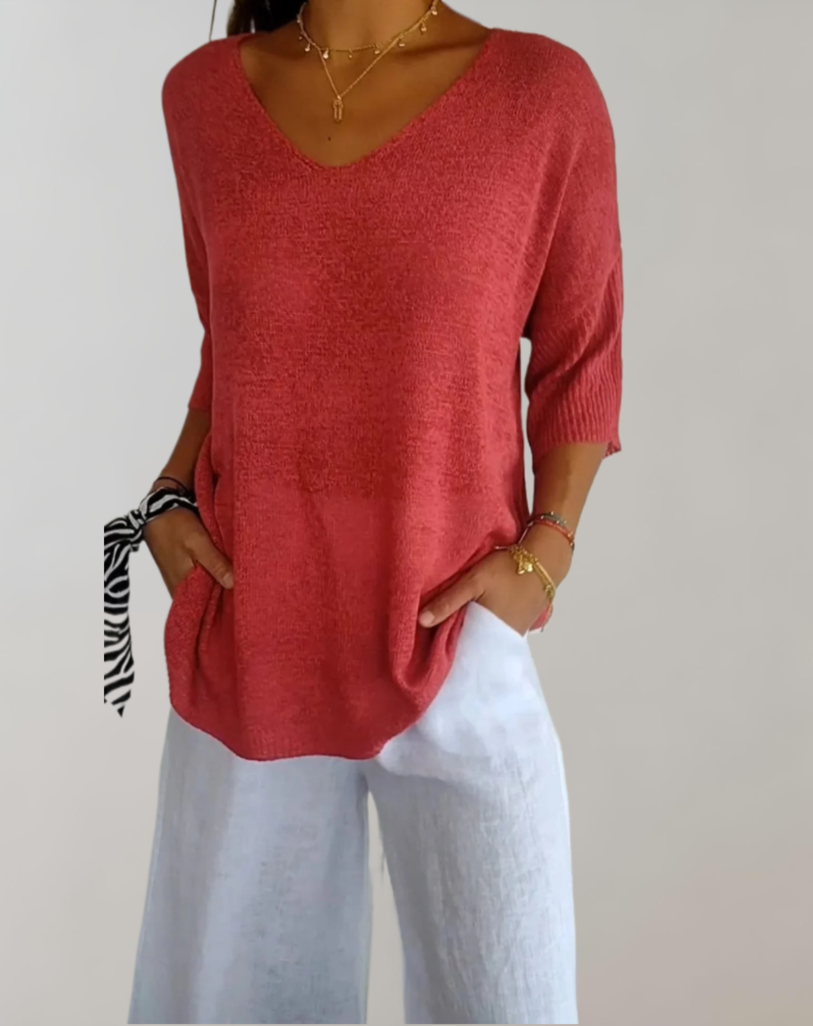 Margot - Knitted V-Neck Top