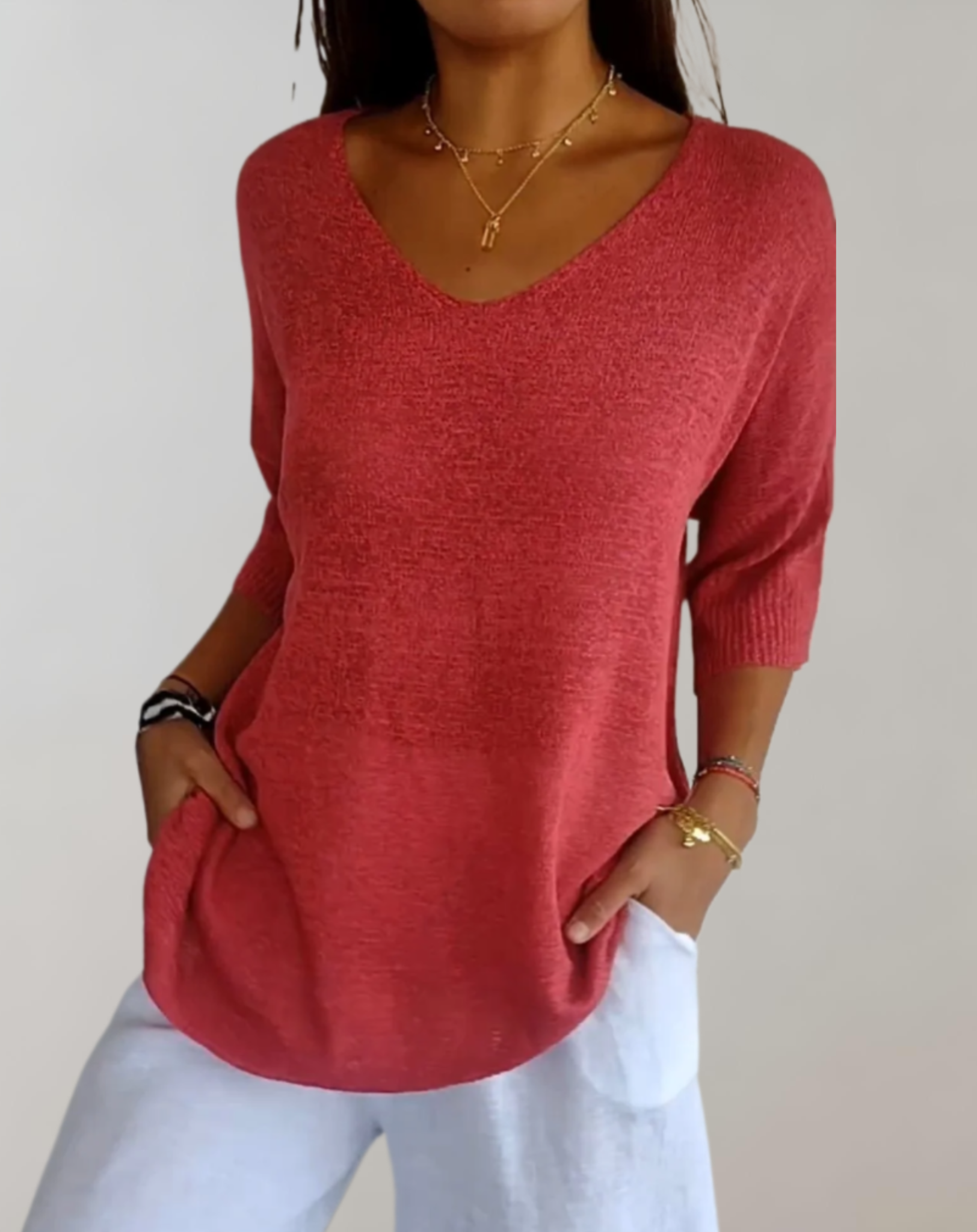 Margot - Knitted V-Neck Top