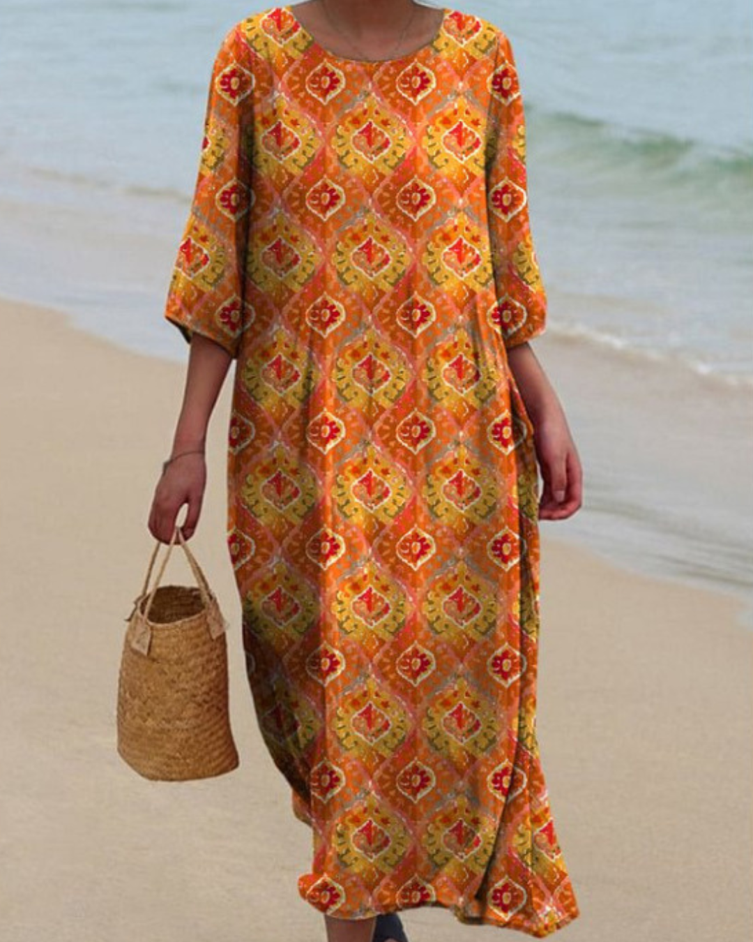 Dunya - Elegant Loose Fitting Boho Maxi Dress