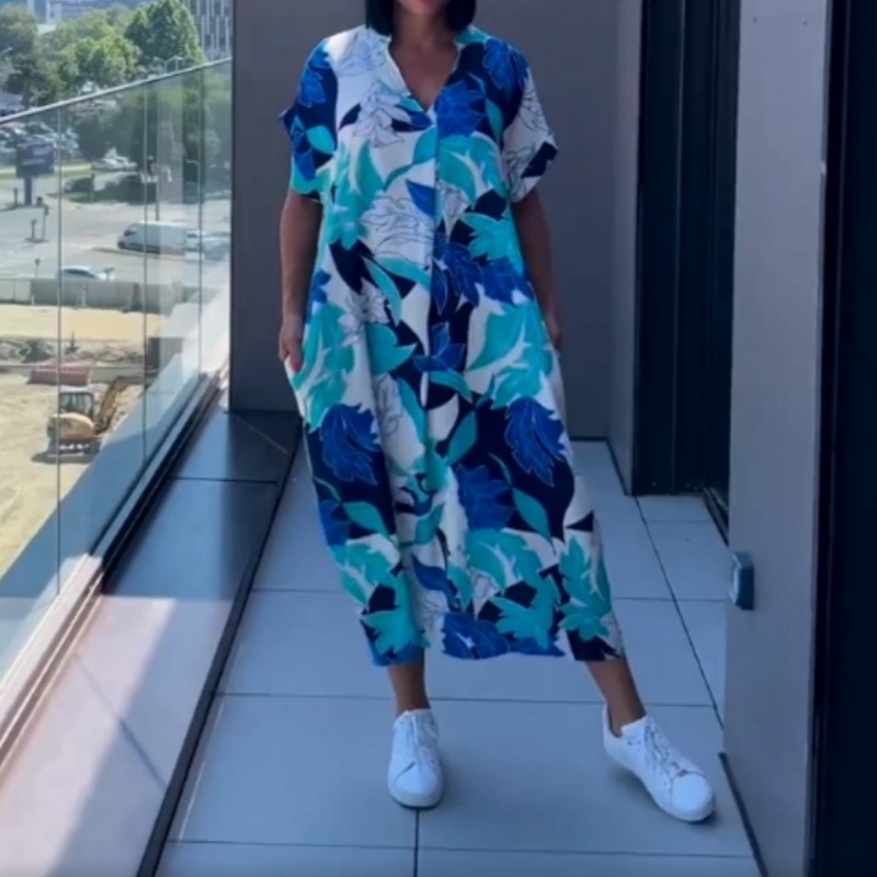 Chloe - Casual Elegant Printed V-Neck Dress