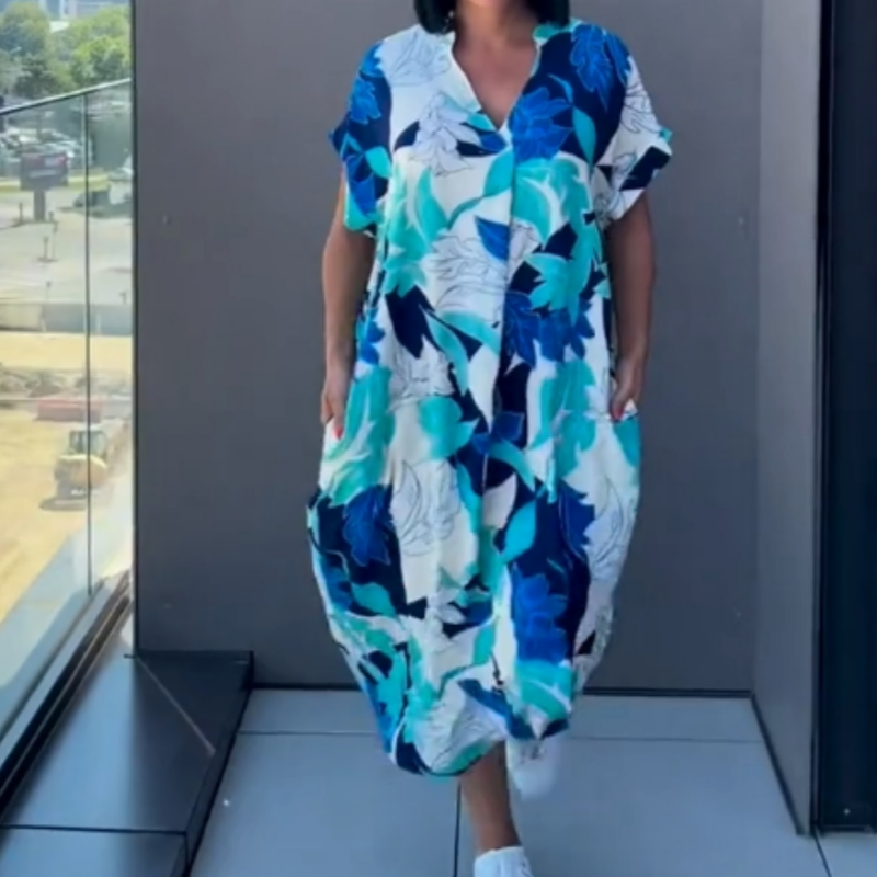 Chloe - Casual Elegant Printed V-Neck Dress