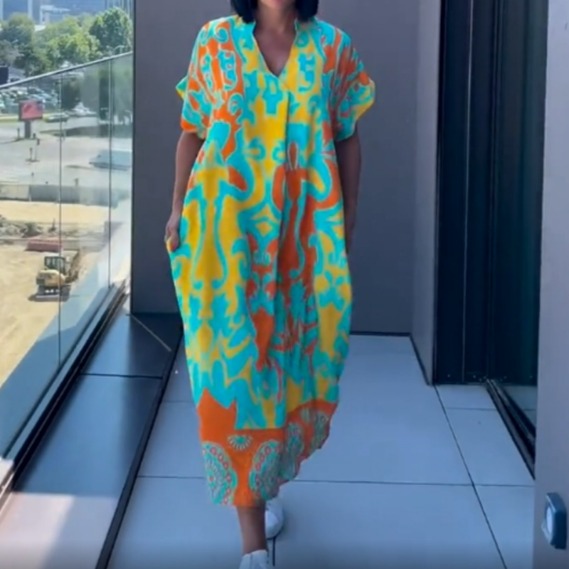 Chloe - Casual Elegant Printed V-Neck Dress