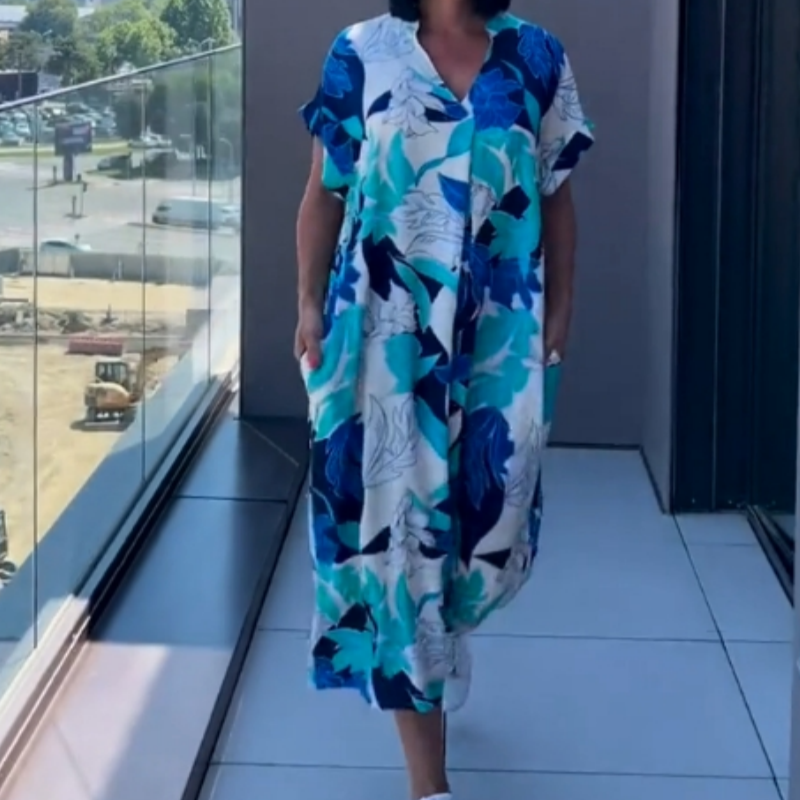 Chloe - Casual Elegant Printed V-Neck Dress