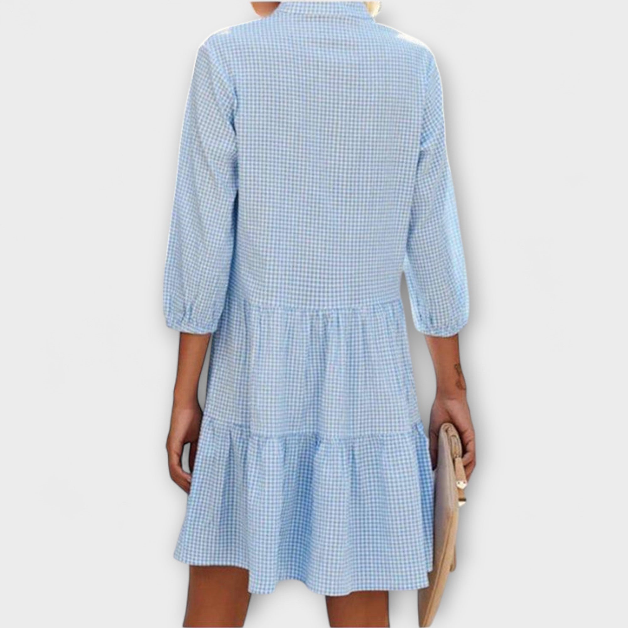 Luna – Checked V-Neck Dress