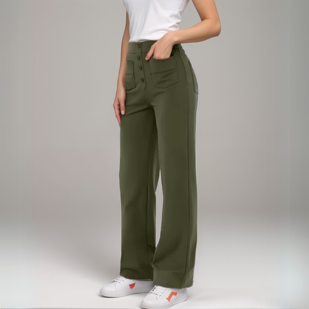 Evelyn | Elastic pants with a high waist.