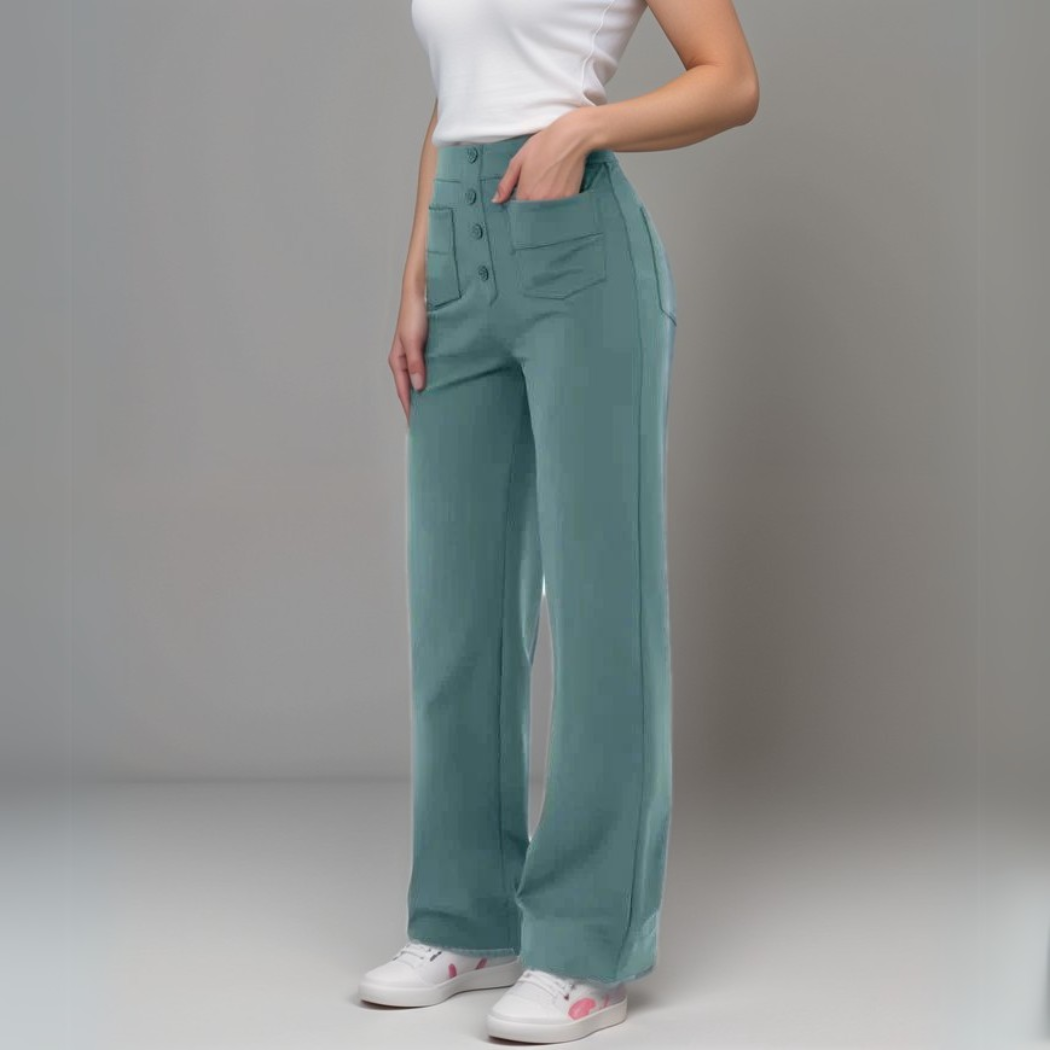 Evelyn | Elastic pants with a high waist.