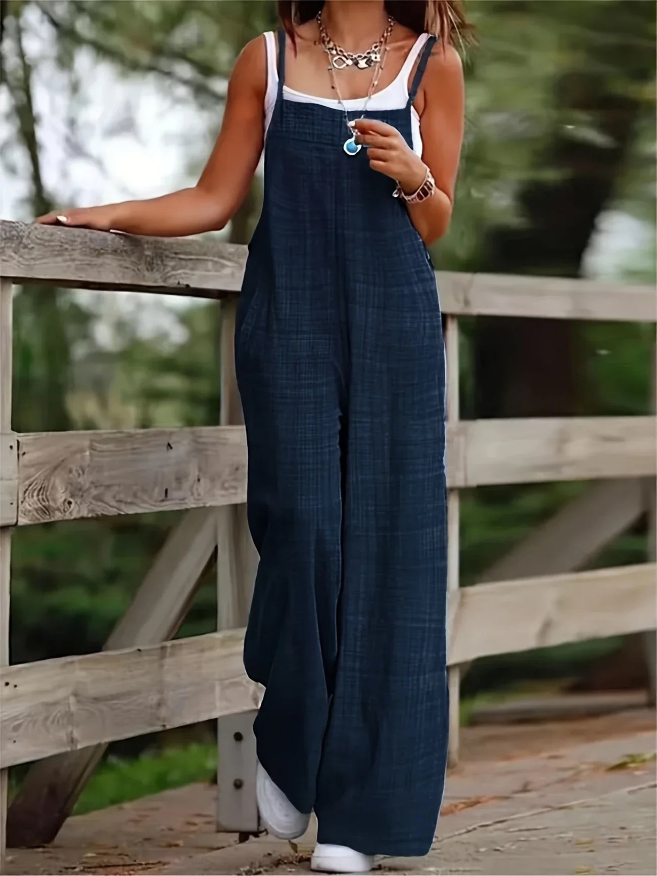 Angel | Relaxed Wide-Leg Overalls Featuring Pockets