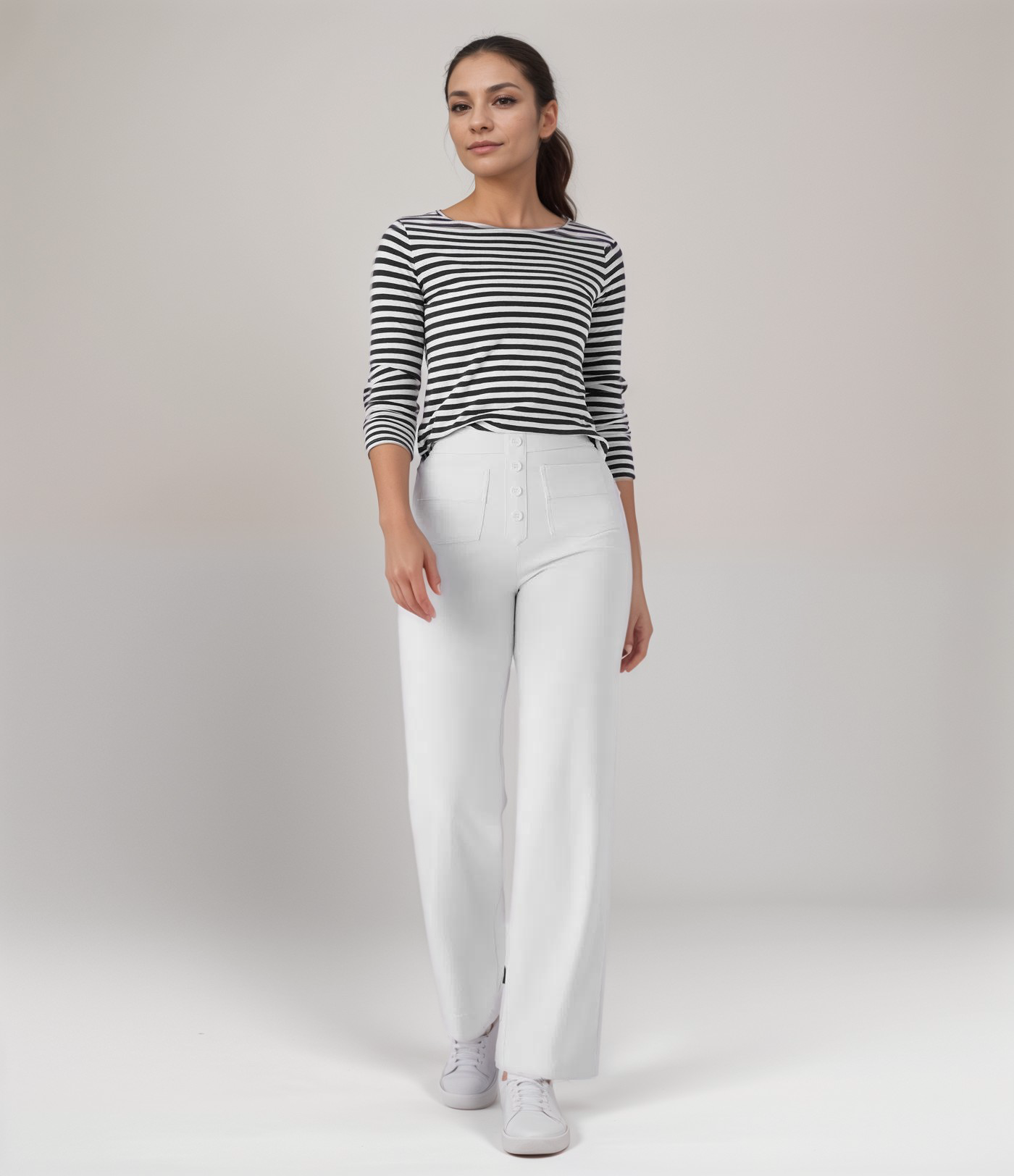 Evelyn | Elastic pants with a high waist.