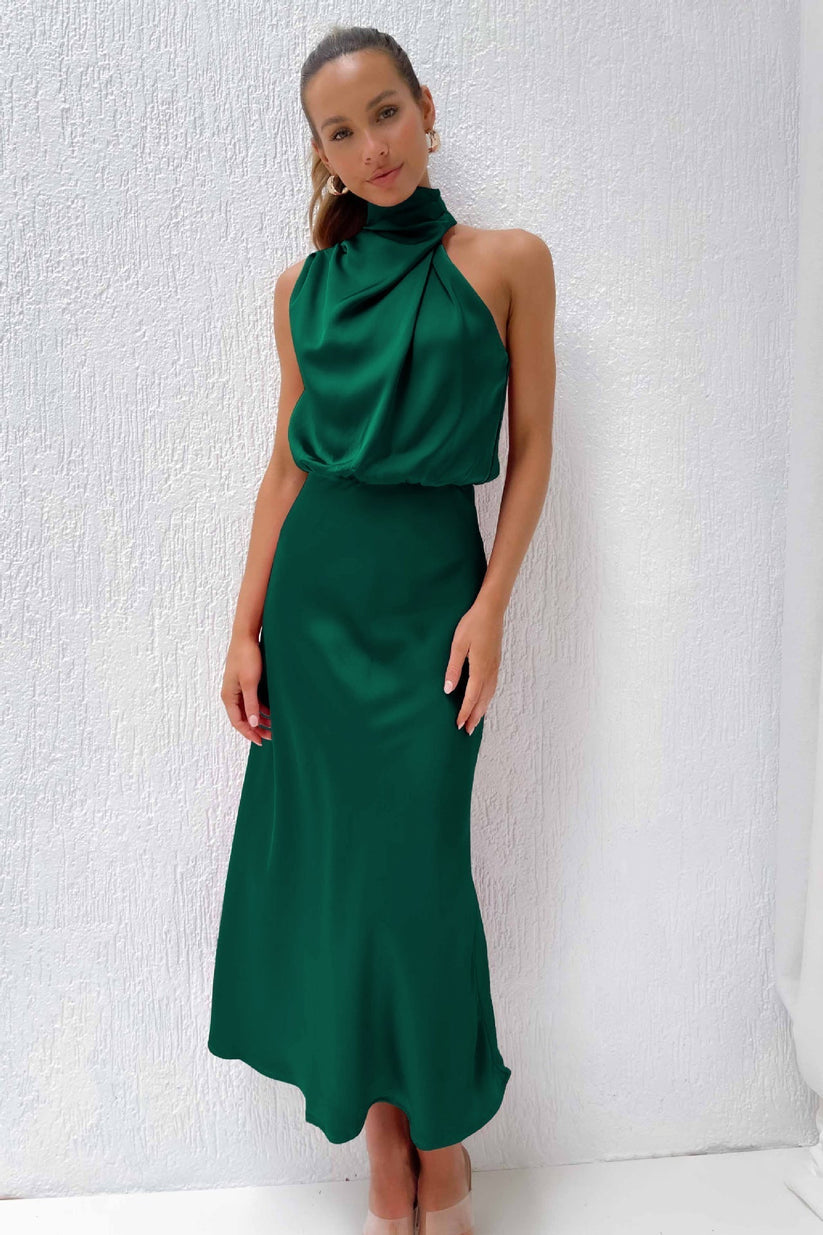 Scarlett | Elegant Long Satin Dress