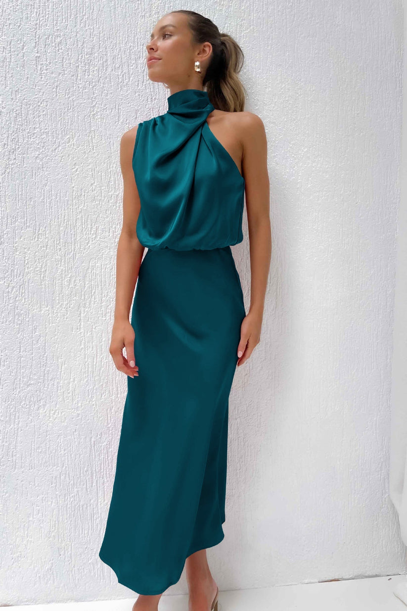 Scarlett | Elegant Long Satin Dress