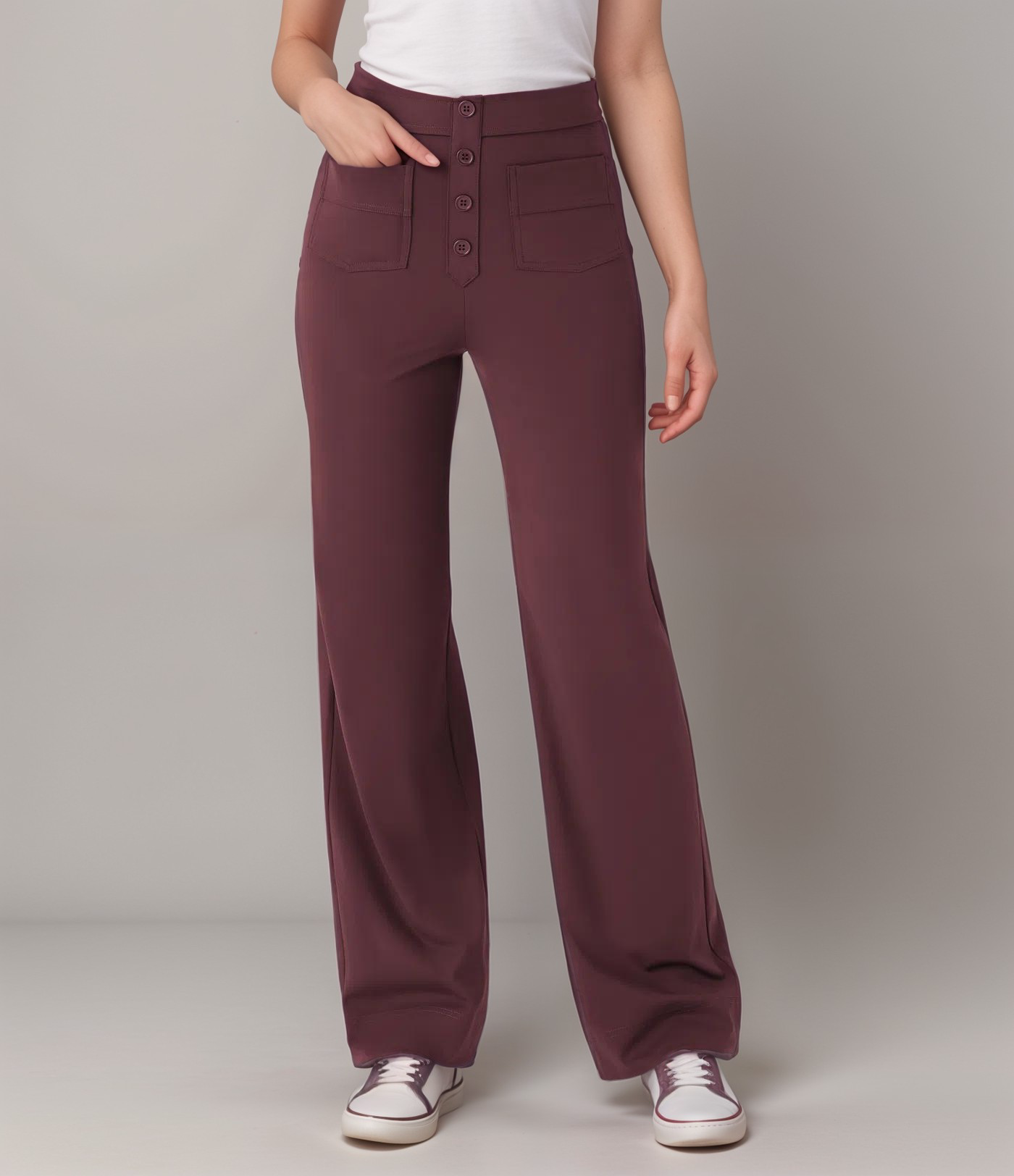 Evelyn | Elastic pants with a high waist.