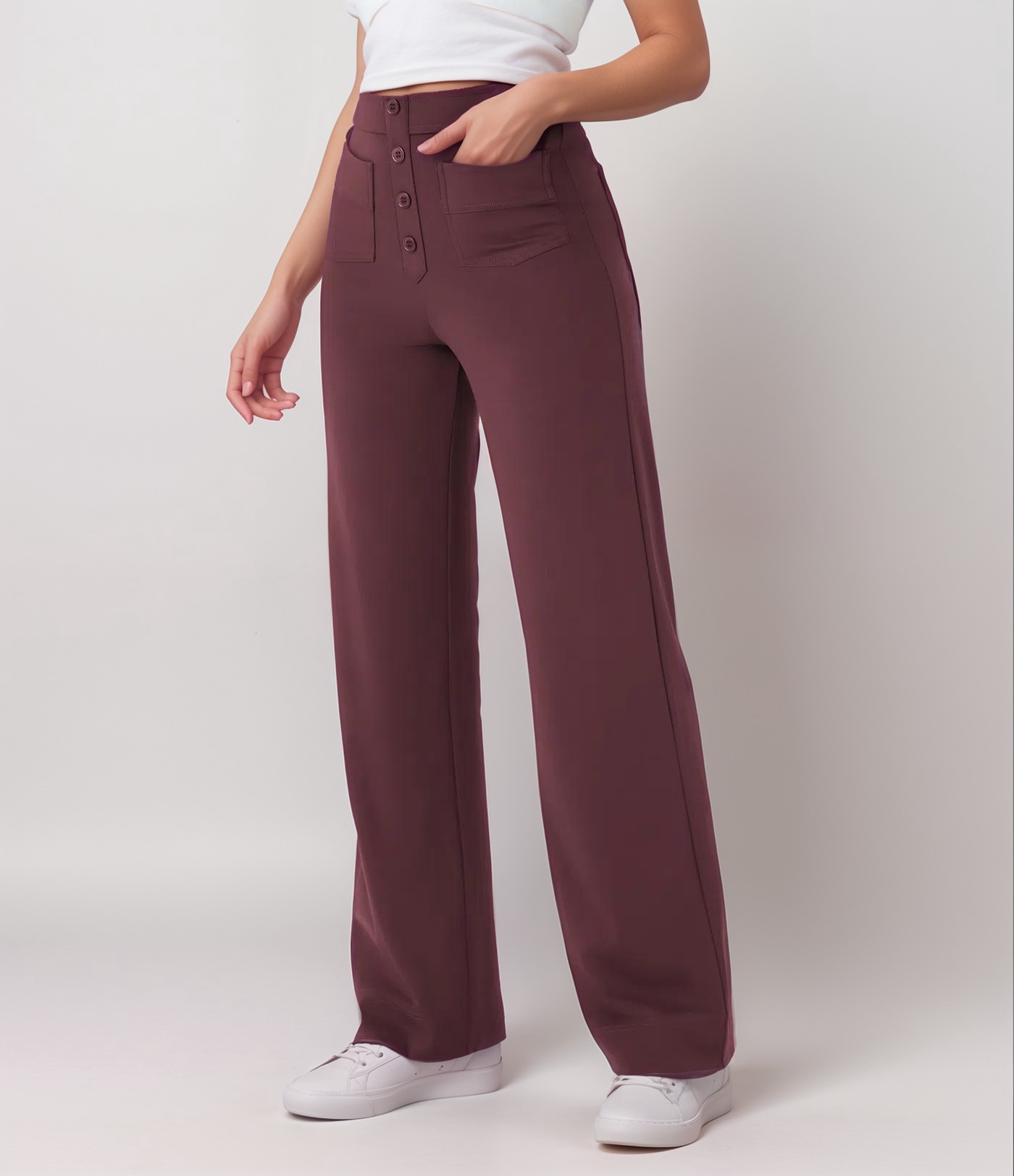 Evelyn | Elastic pants with a high waist.