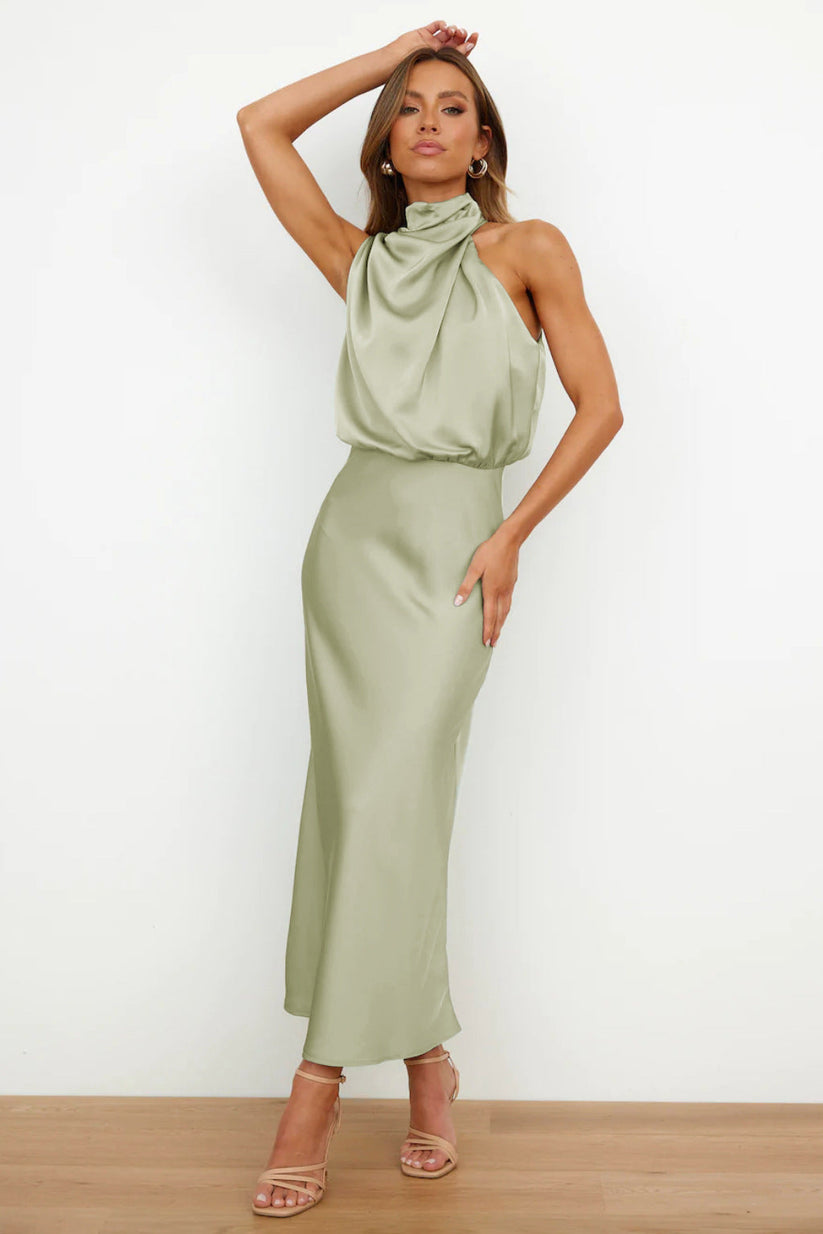 Scarlett | Elegant Long Satin Dress