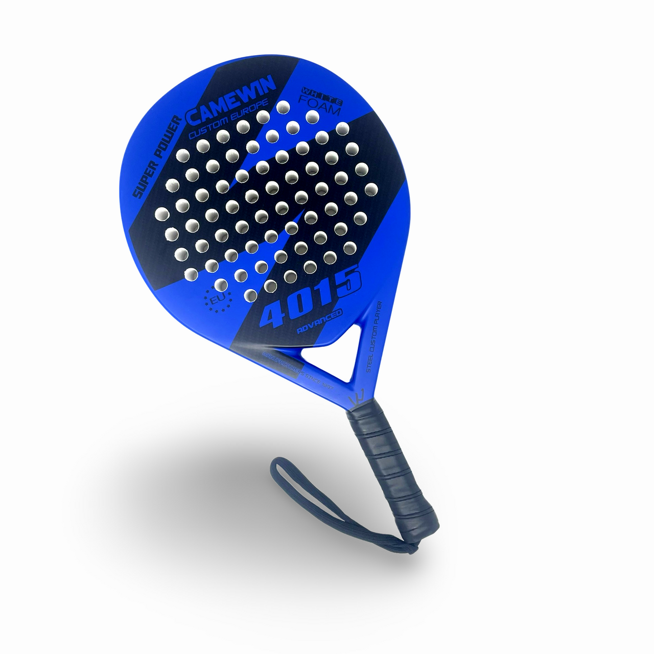 CAMEWIN ADVANCED WHITE FOAM PADEL RACKET – 38MM WITH BLACK COVER