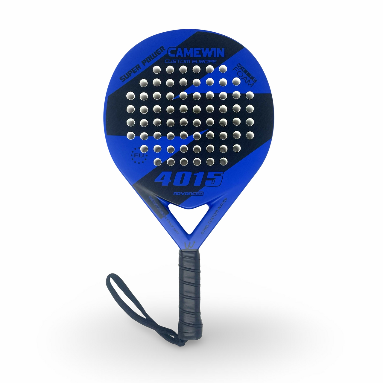 CAMEWIN ADVANCED WHITE FOAM PADEL RACKET – 38MM WITH BLACK COVER