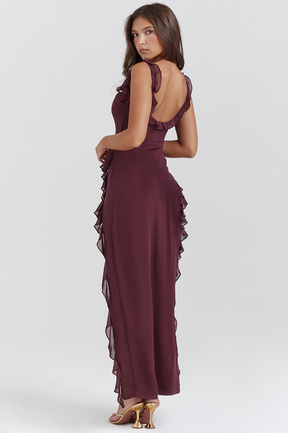 Isabella | Long Dress – Dark Plum