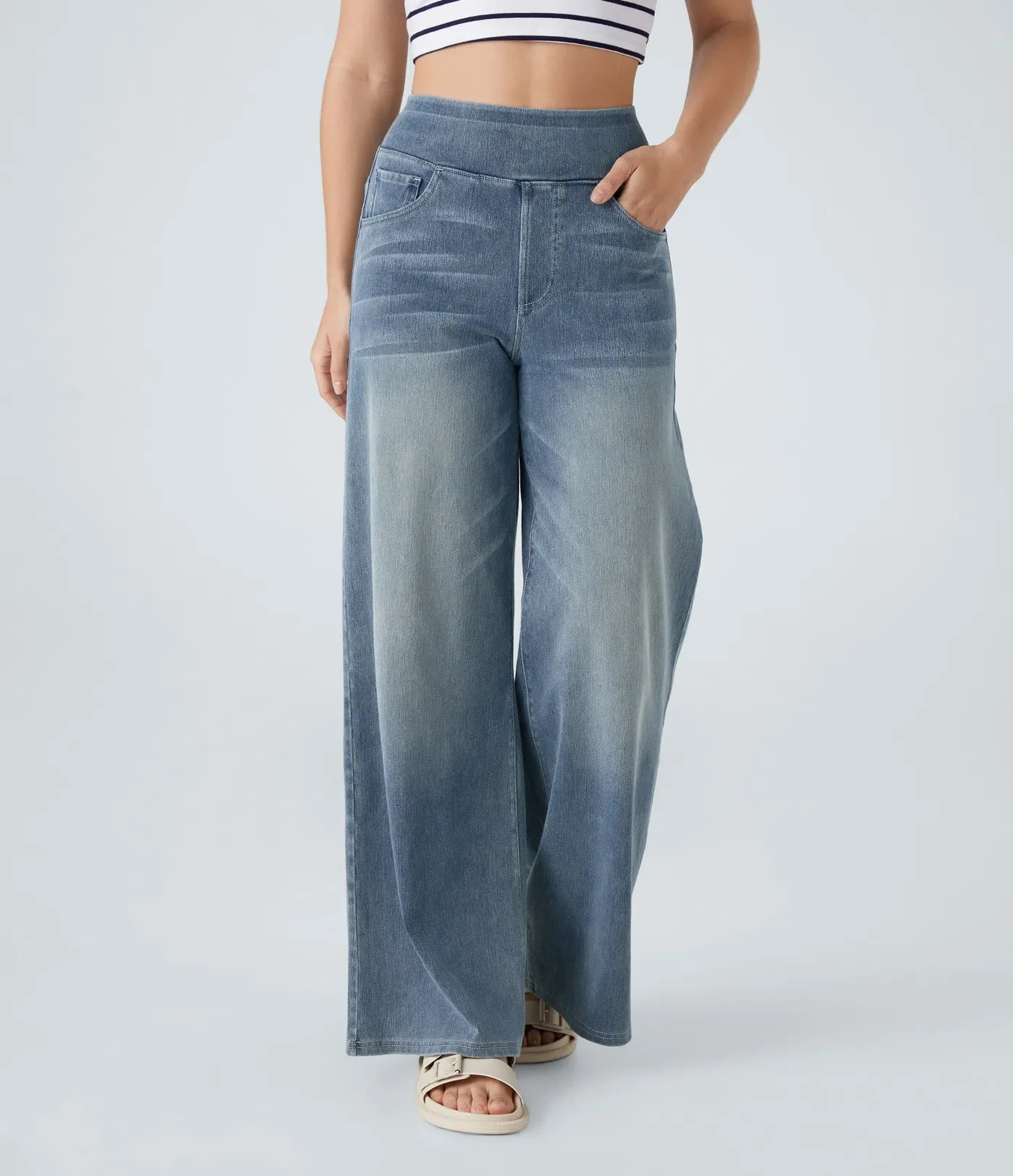 Ava | Elastic high-waisted jeans