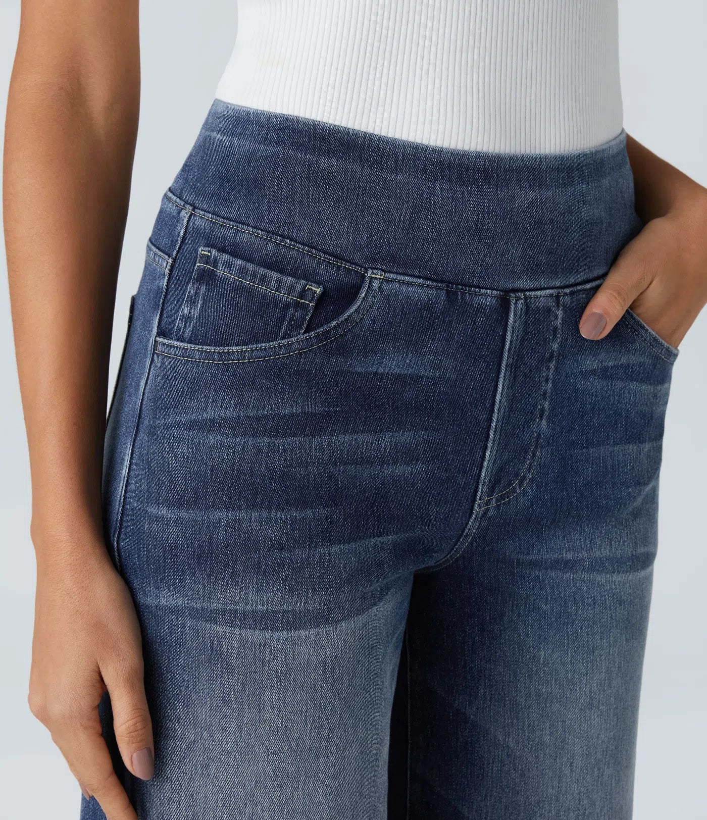 Ava | Elastic high-waisted jeans