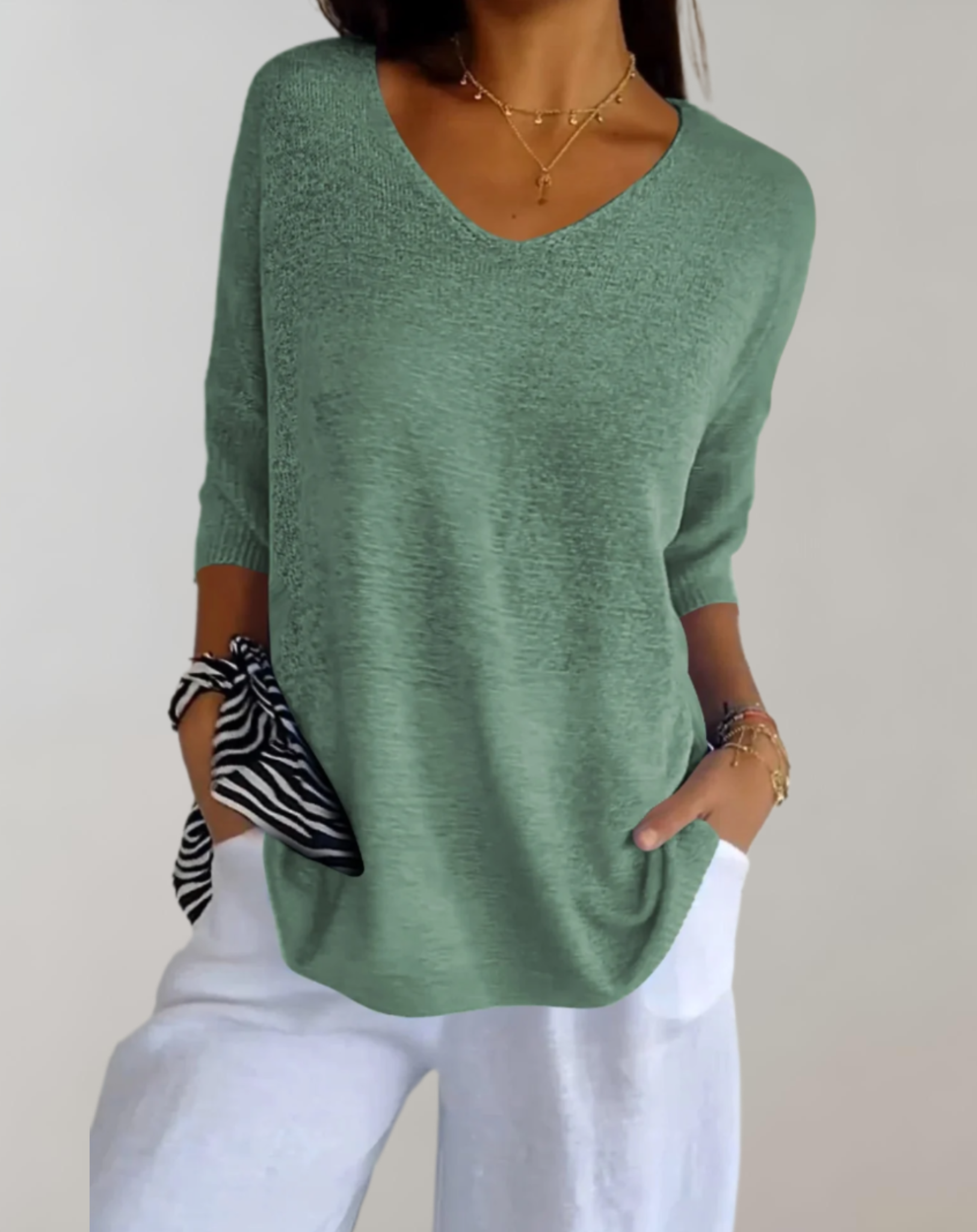 Margot - Knitted V-Neck Top