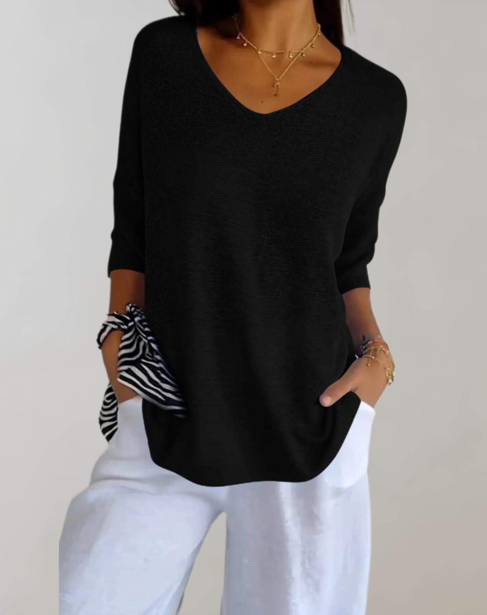 Margot - Knitted V-Neck Top