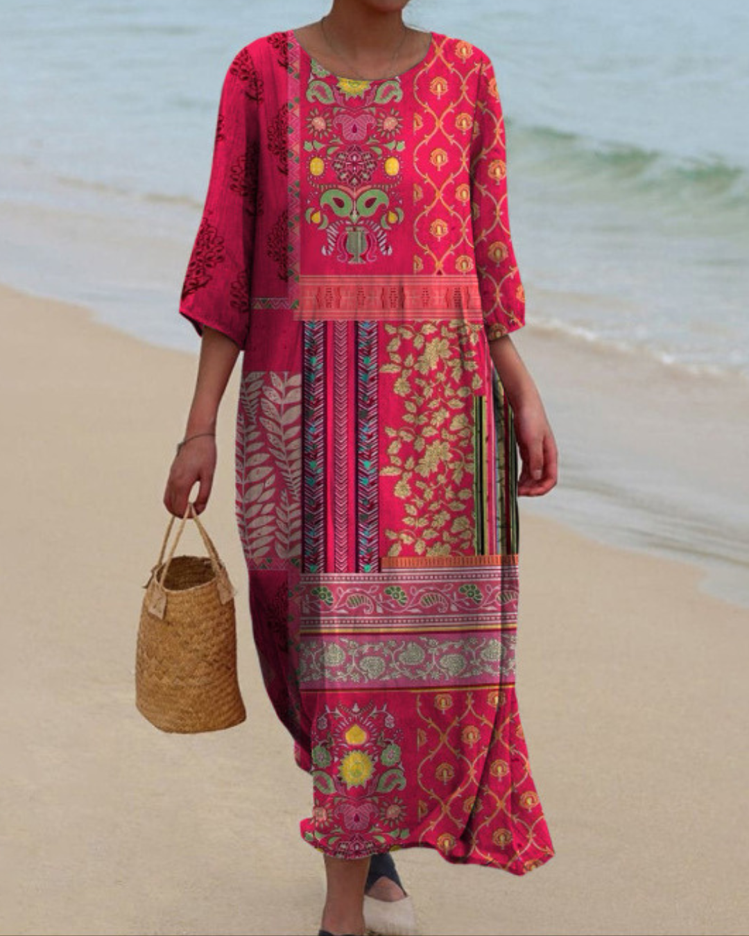 Dunya - Elegant Loose Fitting Boho Maxi Dress