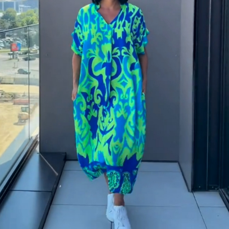 Chloe - Casual Elegant Printed V-Neck Dress