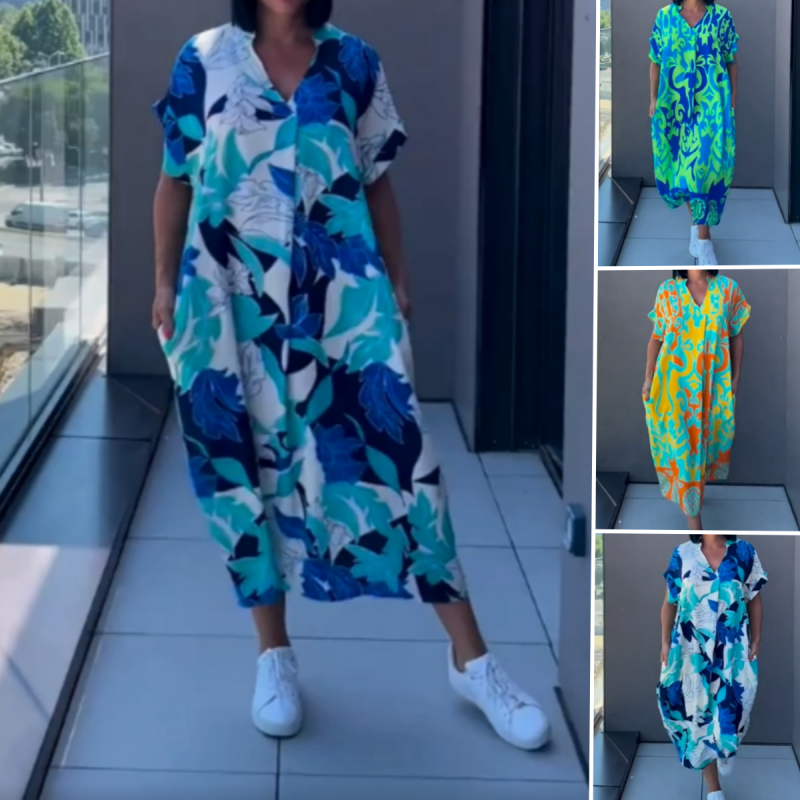 Chloe - Casual Elegant Printed V-Neck Dress