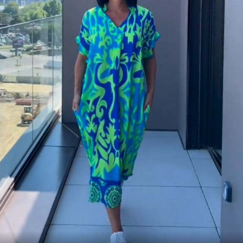 Chloe - Casual Elegant Printed V-Neck Dress