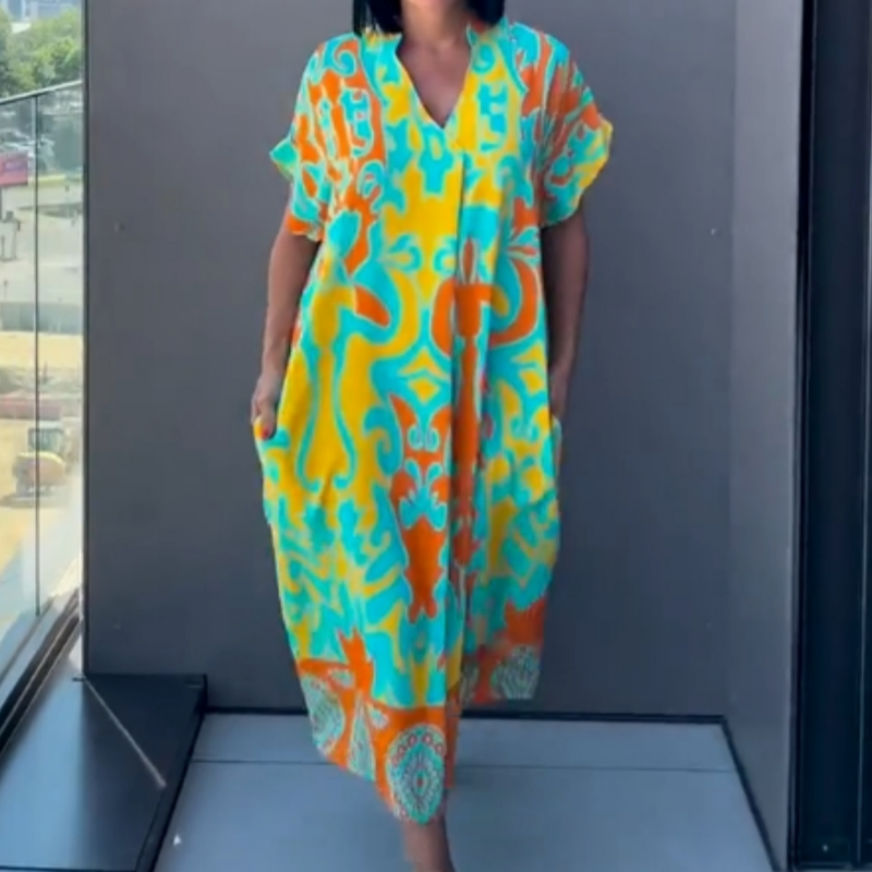 Chloe - Casual Elegant Printed V-Neck Dress